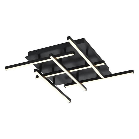 Black finish flush-mount ceiling light, by Maple, for hallway, bedroom, or entryway