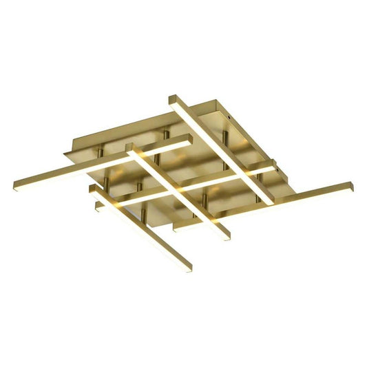 Gold finish flush-mount ceiling light, by Maple, for hallway, bedroom, or entryway