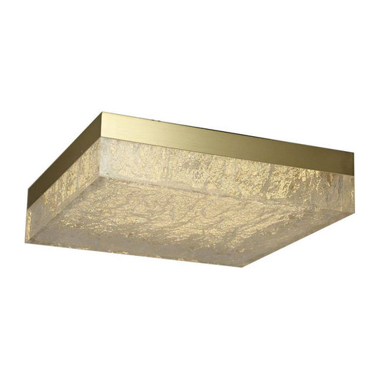 Gold flush-mount ceiling light, by Maple, for hallway, bedroom, or entryway