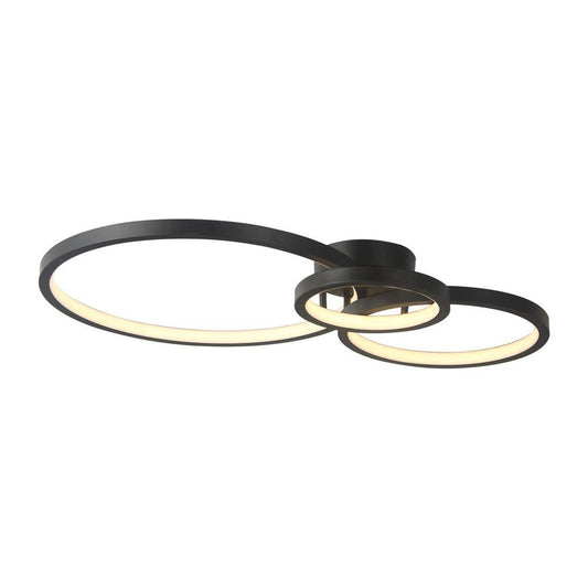 Black flush-mount ceiling light, by Maple, for hallway, bedroom, or entryway