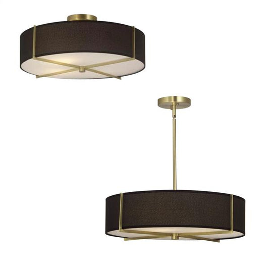 Black flush-mount ceiling light, by Maple, for hallway, bedroom, or entryway