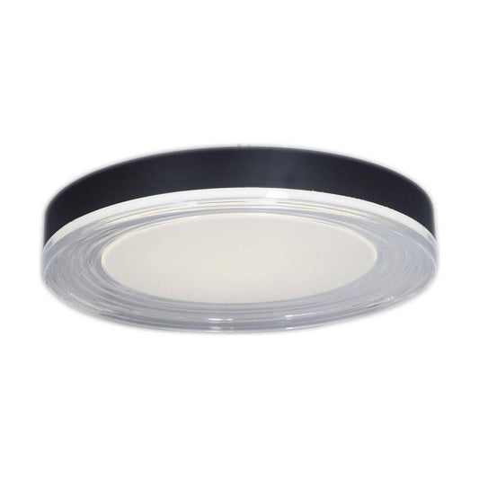 Black flush-mount ceiling light, by Maple, for hallway, bedroom, or entryway