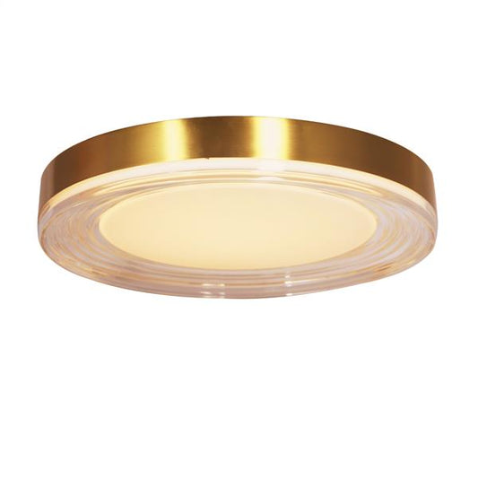 Gold flush-mount ceiling light, by Maple, for hallway, bedroom, or entryway