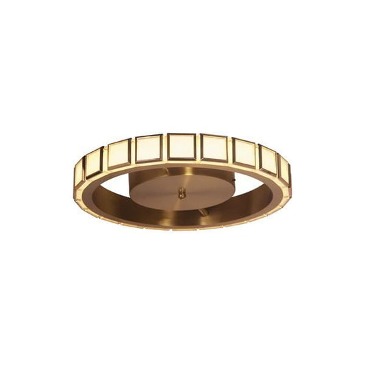 Gold flush-mount ceiling light, by Maple, for hallway, bedroom, or entryway