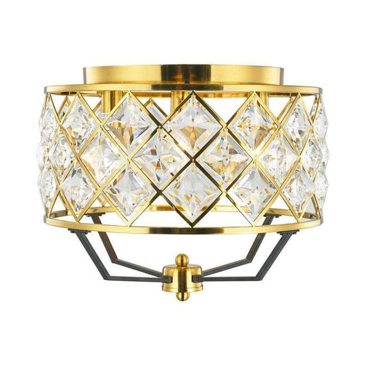 Black finish flush-mount ceiling light, by Maple, for hallway, bedroom, or entryway