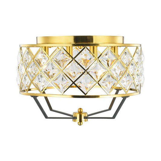 Black finish flush-mount ceiling light, by Maple, for hallway, bedroom, or entryway