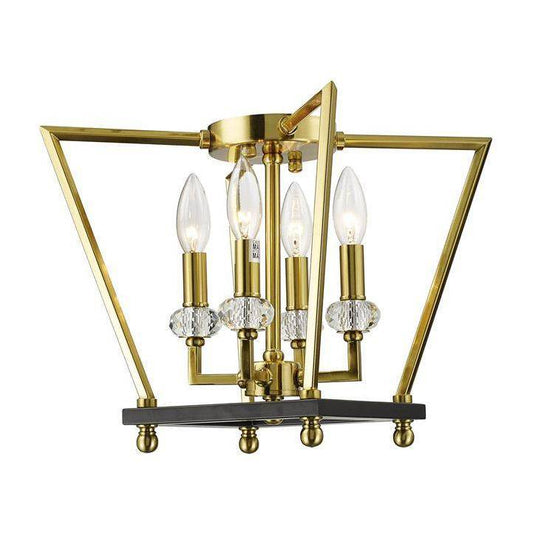 Black finish flush-mount ceiling light, by Maple, for hallway, bedroom, or entryway