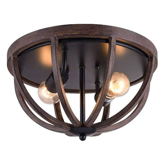Black finish flush-mount ceiling light, by Maple, for hallway, bedroom, or entryway