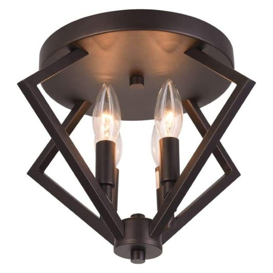 Iron with orb flush-mount ceiling light, by Maple, for hallway, bedroom, or entryway