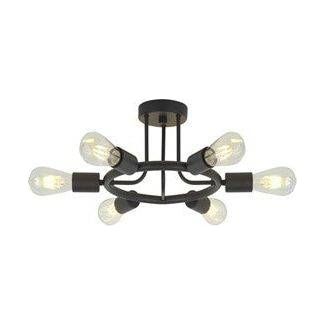 Black finish flush-mount ceiling light, by Maple, for hallway, bedroom, or entryway