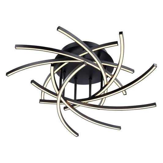 Black flush-mount ceiling light, by Maple, for hallway, bedroom, or entryway