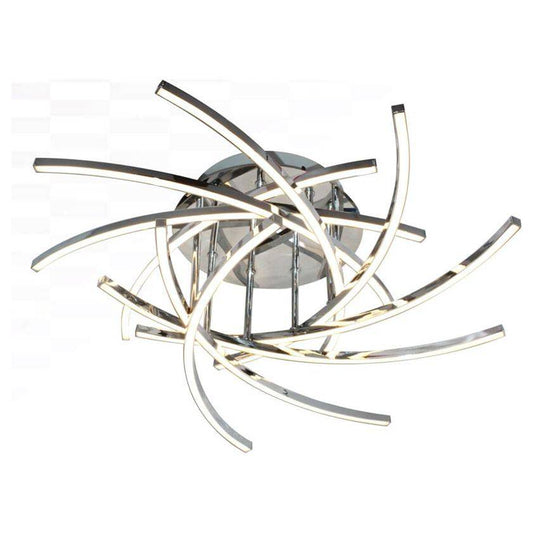 Chrome semi-flush mount ceiling light, by Maple, for hallway, bedroom, or entryway