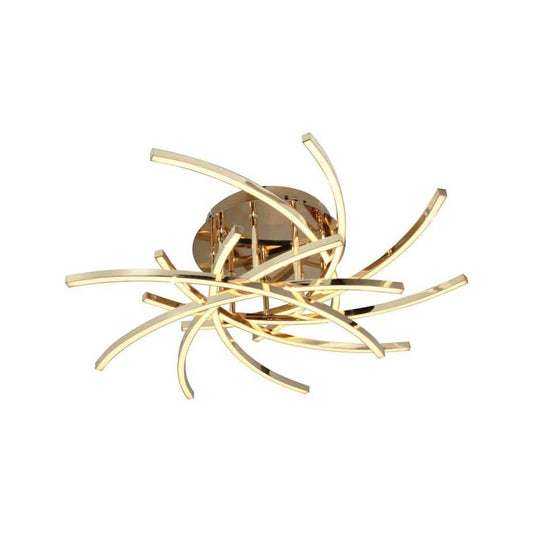 Gold flush-mount ceiling light, by Maple, for hallway, bedroom, or entryway