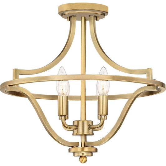 Semi-flush mount ceiling light, by Quoizel, for hallway, bedroom, or entryway
