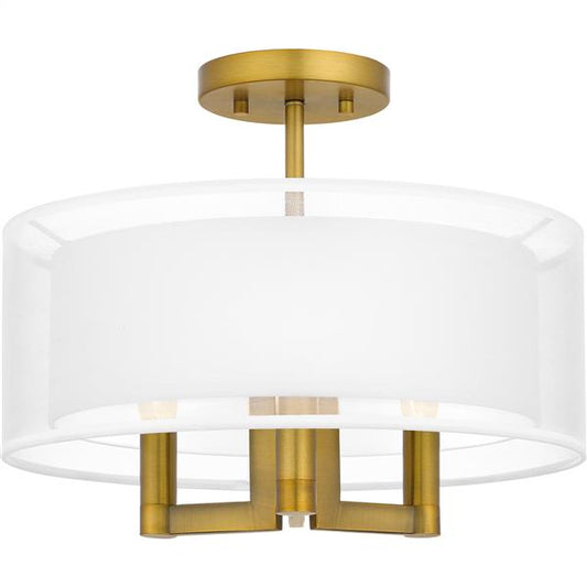 Semi-flush mount ceiling light, by Quoizel, for hallway, bedroom, or entryway