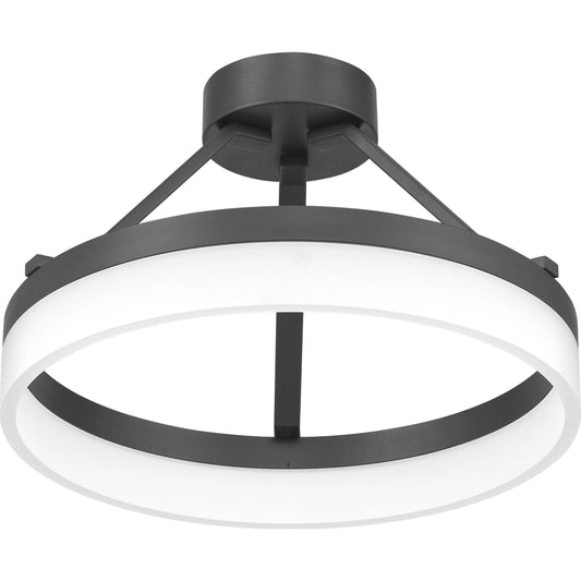 Sandy black semi-flush mount ceiling light, by Maple, for hallway, bedroom, or entryway