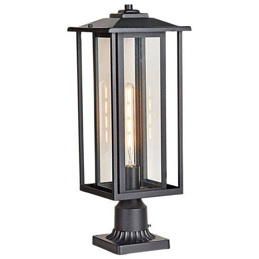 Black outdoor post lantern, by Maple, for driveway or front yard
