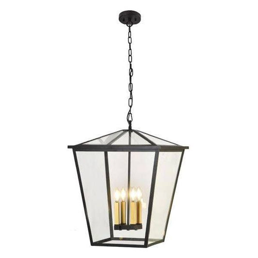 Black(black+ gold candle holders) ceiling light, by Maple, for hallway, bedroom, or entryway