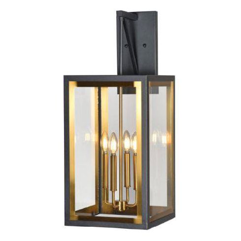 Gold+black wall sconce, by Maple, for hallway or living room