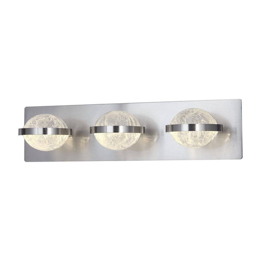 Brushed nickel vanity light, by Maple, for bathroom