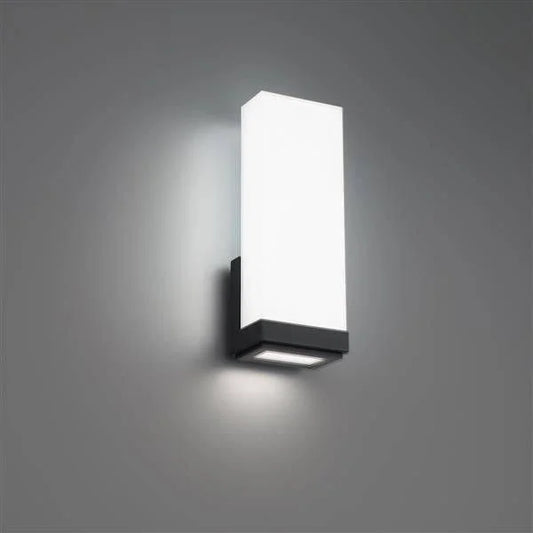 Black wall sconce, by WAC, for hallway or living room