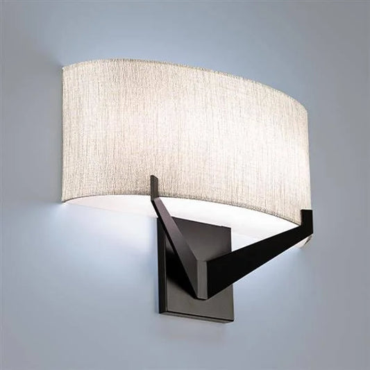 Black wall sconce, by WAC, for hallway or living room