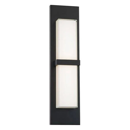 Black wall sconce, by WAC, for hallway or living room