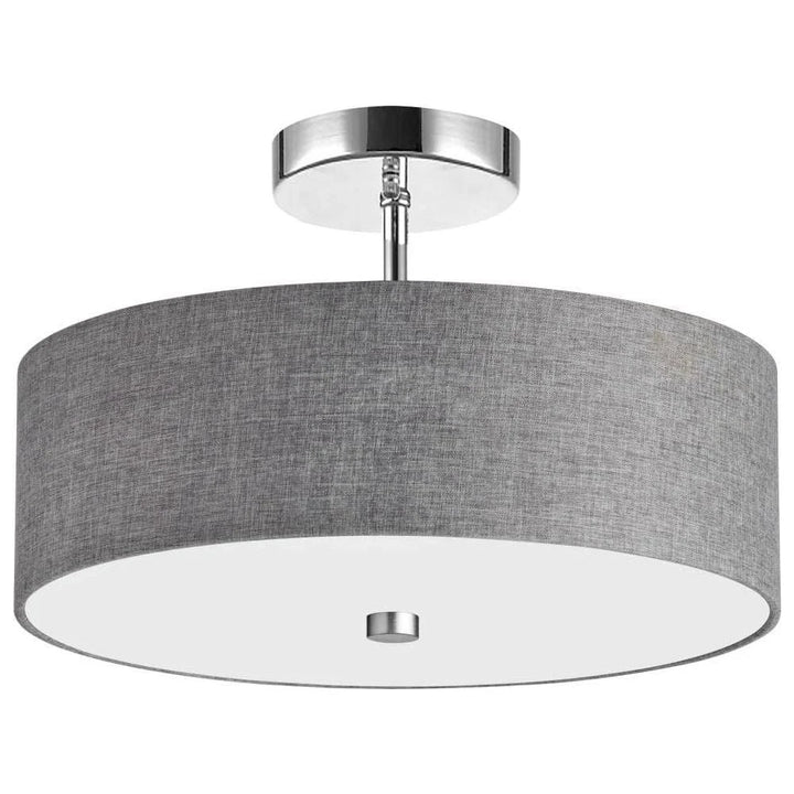 Grey semi-flush mount ceiling light, by Dainolite, for hallway, bedroom, or entryway
