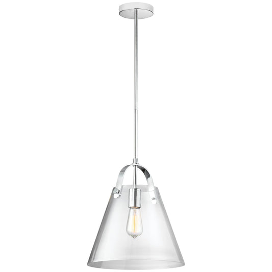 Clear pendant light, by Dainolite, for kitchen island or dining