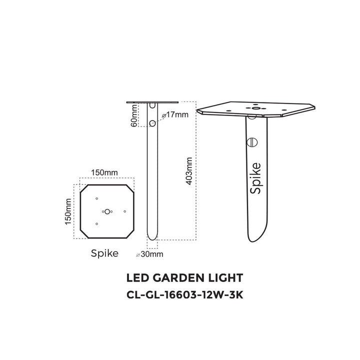 CL-GL-16402-12W-3K-BL