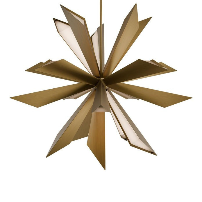 Aged brass finish chandelier, by Modern Forms