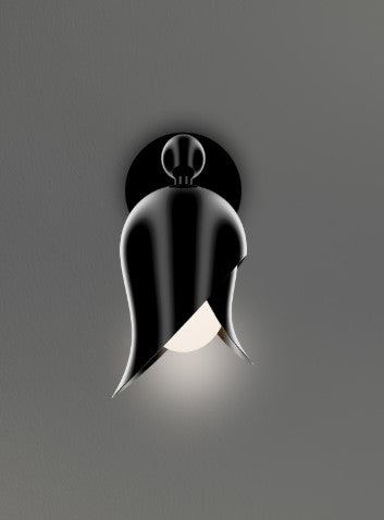 Polished black nickel/black finish wall sconce, by Modern Forms, for hallway or living room