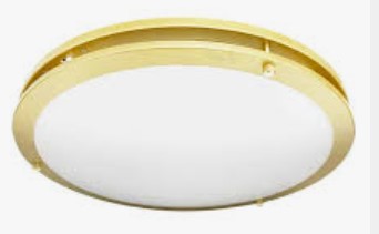 Gold flush-mount ceiling light, by Votatec, for hallway, bedroom, or entryway