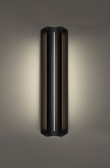 Black finish wall sconce, by Modern Forms, for hallway or living room