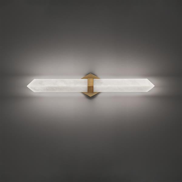 Aged brass finish vanity light, by Modern Forms, for bathroom