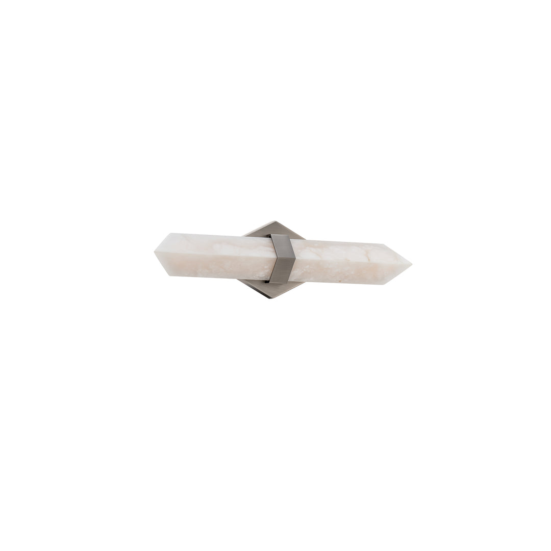 Brushed nickel finish vanity light, by Modern Forms, for bathroom