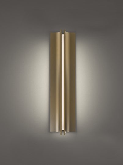 Aged brass finish wall sconce, by Modern Forms, for hallway or living room