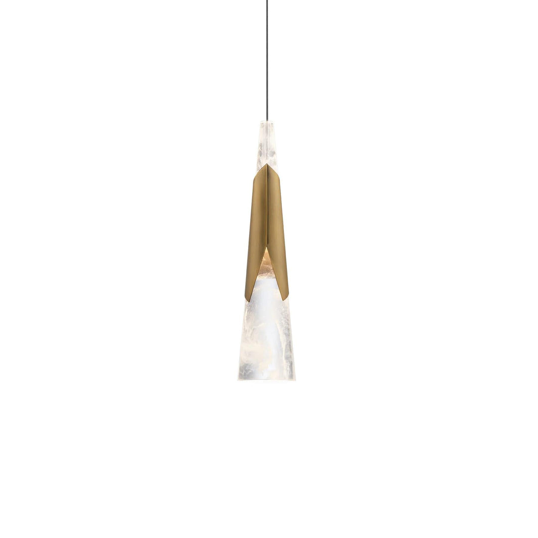 Aged brass finish pendant light, by Modern Forms, for kitchen island or dining