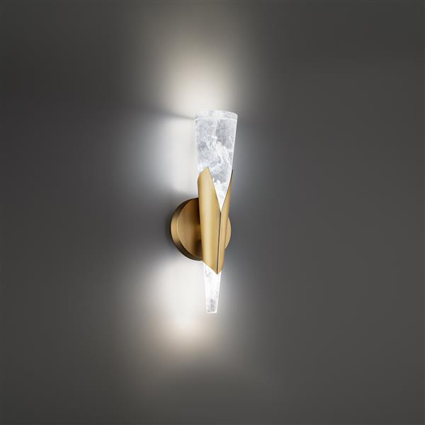 Aged brass finish wall sconce, by Modern Forms, for hallway or living room
