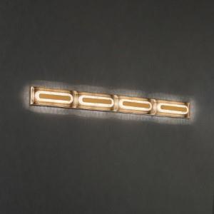 Aged brass vanity light, by Schonbek, for bathroom