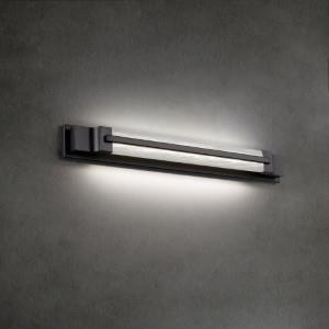 Black vanity light, by Schonbek, for bathroom