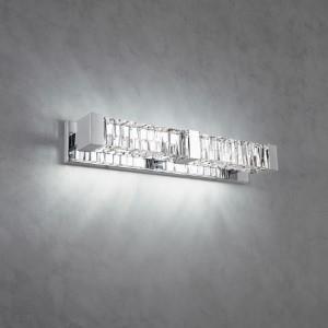 Polished chrome vanity light, by Schonbek, for bathroom