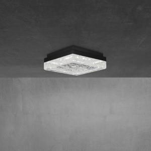 Black flush-mount ceiling light, by Schonbek, for hallway, bedroom, or entryway