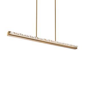 Aged brass island pendant, by Schonbek, for kitchen island or dining