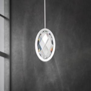 Polished nickel pendant light, by Schonbek, for kitchen island or dining
