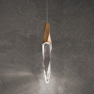 Aged brass pendant light, by Schonbek, for kitchen island or dining