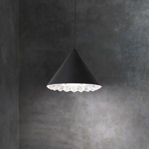 Black pendant light, by Schonbek, for kitchen island or dining