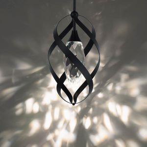 Black pendant light, by Schonbek, for kitchen island or dining