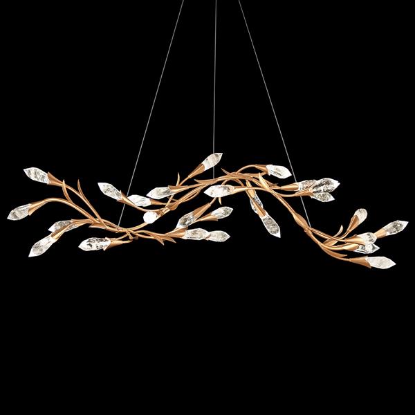 French gold pendant light, by Schonbek, for kitchen island or dining