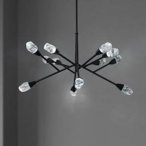 Black pendant light, by Schonbek, for kitchen island or dining